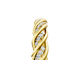 Yellow gold Twisted Pave Round Diamond Eternity Band with Shared Prong Setting_95