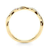 10K Yellow Gold Twisted Pave Round Diamond Infinity Band