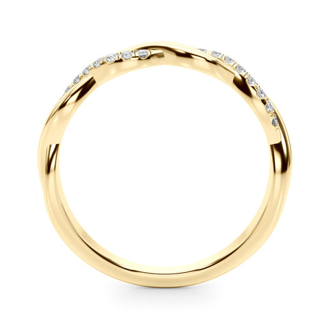 Yellow gold Twisted Pave Round Diamond Infinity Band 1
