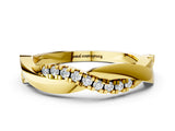 Yellow gold Twisted Pave Round Diamond Infinity Band with Channel Setting_38
