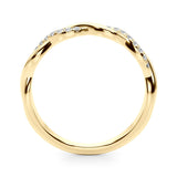Yellow gold Twisted Pave Round Diamond Infinity Band with Shared Prong Setting 1