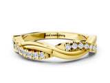 Yellow gold Twisted Pave Round Diamond Infinity Band with Shared Prong Setting_2
