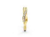 Yellow gold Twisted Pave Round Diamond Infinity Band with Shared Prong Setting_4