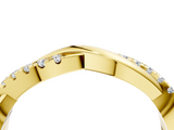 Yellow gold Twisted Pave Round Diamond Infinity Band_27