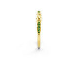 Yellow gold Twisted Peridot Marquise Pavé Band with Shared Prong Setting_8