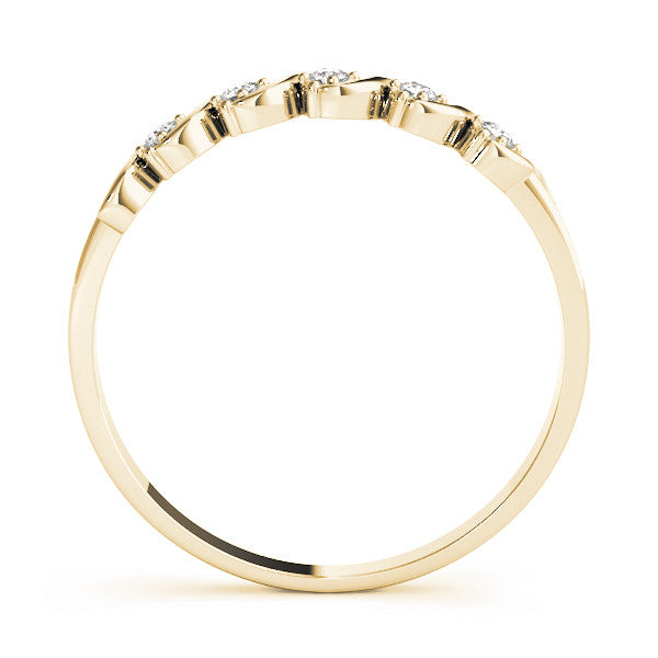Yellow gold Twisted Prong Round Diamond Channel Band 1
