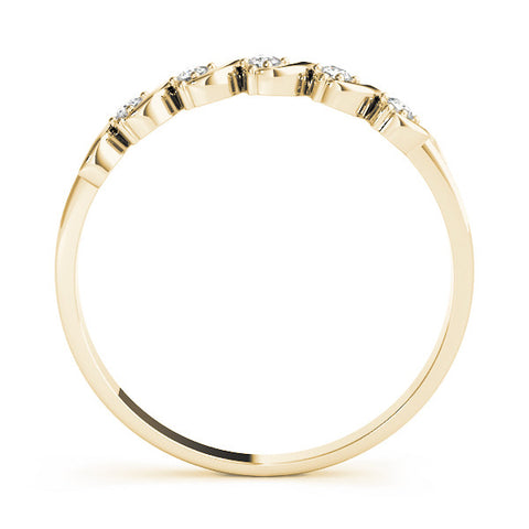 Yellow gold Twisted Prong Round Diamond Channel Band 1