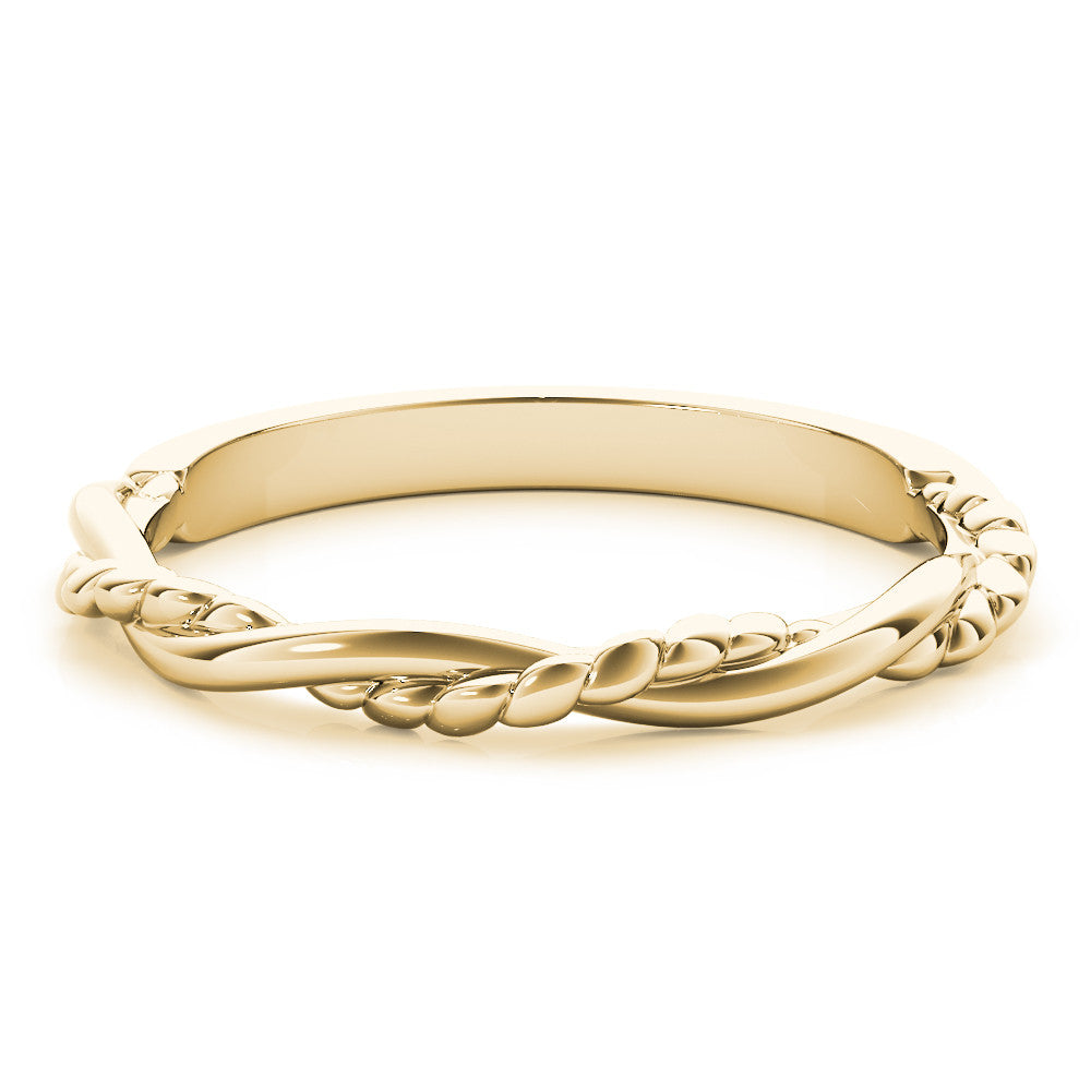 Yellow gold Twisted Rope Solitaire Band 1