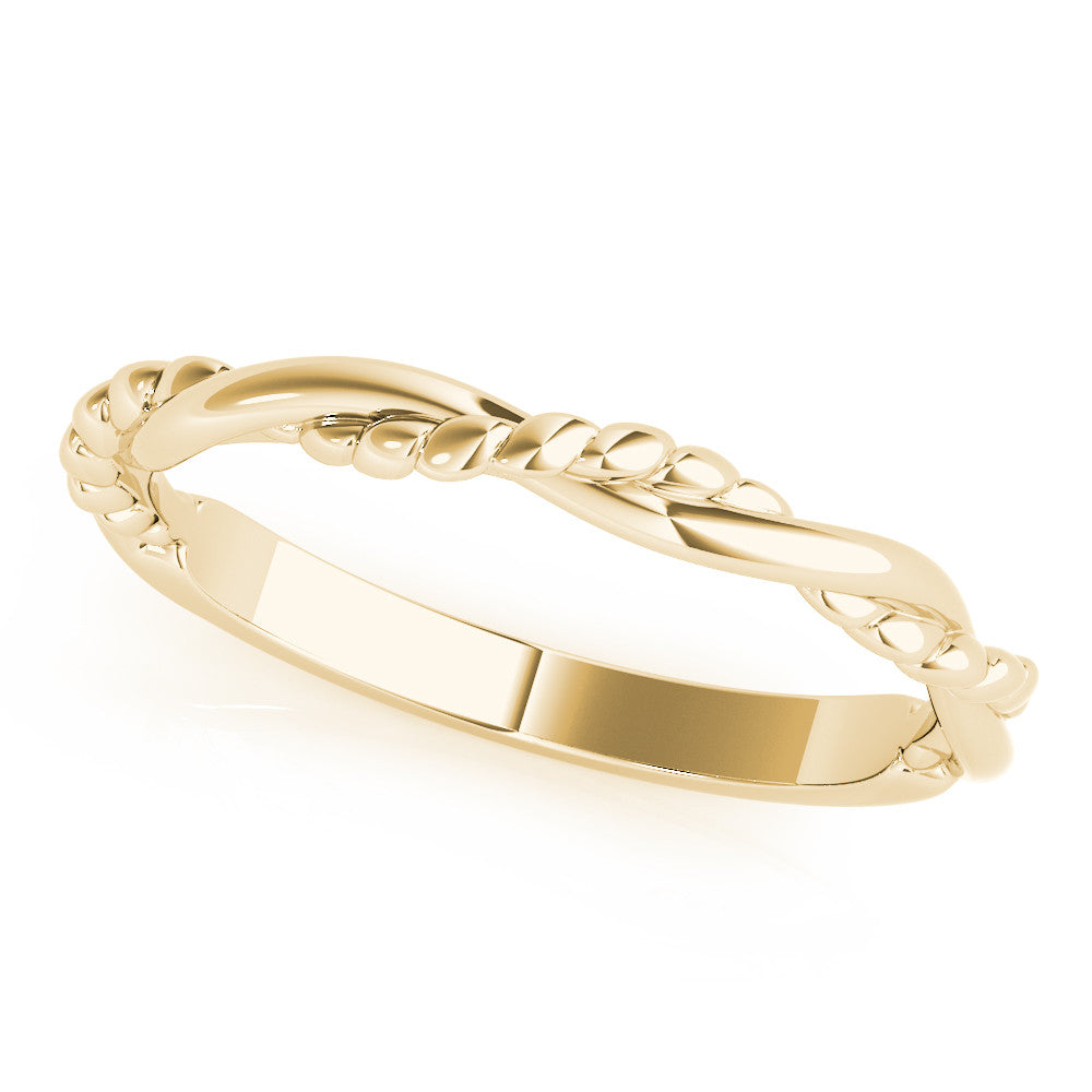 Yellow gold Twisted Rope Solitaire Band