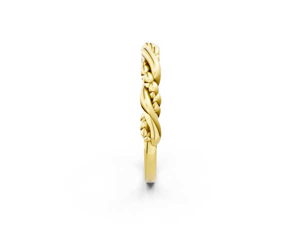 Yellow gold Twisted Rope Solitaire Band