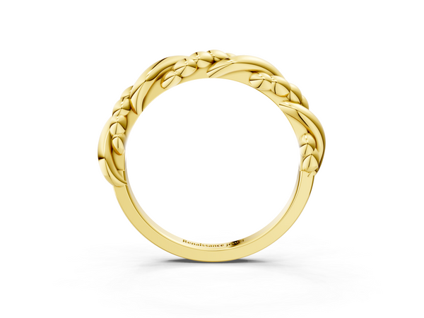 Yellow gold Twisted Rope Solitaire Band