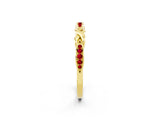 Yellow gold Twisted Ruby Marquise Pavé Band with Shared Prong Setting_8
