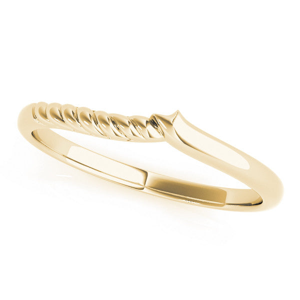 Yellow gold Twisted Solitaire Round Cut Knife Edge Prong Ring