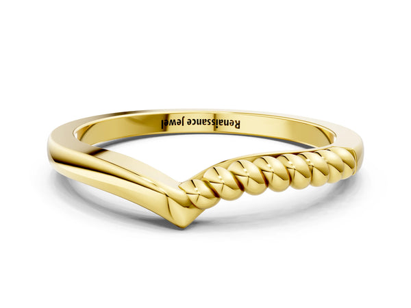 Yellow gold Twisted Solitaire Round Cut Knife Edge Prong Ring
