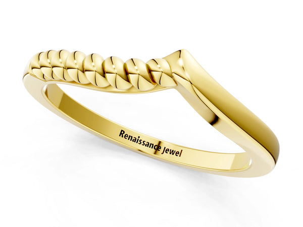 Yellow gold Twisted Solitaire Round Cut Knife Edge Prong Ring
