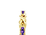 Yellow gold Twisted Tanzanite Marquise Pavé Band with Shared Prong Setting_11