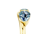 Yellow gold Two-Stone Pear Aquamarine Bypass Ring with Prong Setting_11