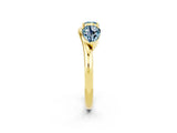 Yellow gold Two-Stone Pear Aquamarine Bypass Ring with Prong Setting_8