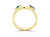 Yellow gold Two-Stone Pear Aquamarine Bypass Ring with Prong Setting_9