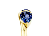 Yellow gold Two-Stone Pear Blue Sapphire Bypass Ring with Prong Setting_11