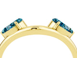 Yellow gold Two-Stone Pear Blue Topaz Bypass Ring with Prong Setting_10