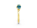 Yellow gold Two-Stone Pear Blue Topaz Bypass Ring with Prong Setting_8