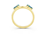 Yellow gold Two-Stone Pear Blue Topaz Bypass Ring with Prong Setting_9