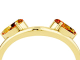 Yellow gold Two-Stone Pear Citrine Bypass Ring with Prong Setting_10