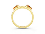 Yellow gold Two-Stone Pear Citrine Bypass Ring with Prong Setting_9