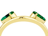 Yellow gold Two-Stone Pear Emerald Bypass Ring with Prong Setting_10