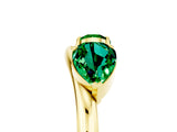 Yellow gold Two-Stone Pear Emerald Bypass Ring with Prong Setting_11