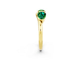 Yellow gold Two-Stone Pear Emerald Bypass Ring with Prong Setting_8