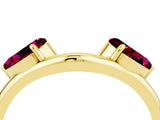 Yellow gold Two-Stone Pear Garnet Bypass Ring with Prong Setting_10