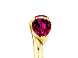 Yellow gold Two-Stone Pear Garnet Bypass Ring with Prong Setting_11