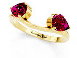 Yellow gold Two-Stone Pear Garnet Bypass Ring with Prong Setting_7