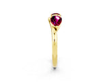Yellow gold Two-Stone Pear Garnet Bypass Ring with Prong Setting_8