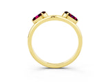 Yellow gold Two-Stone Pear Garnet Bypass Ring with Prong Setting_9