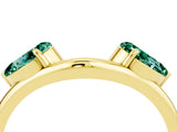 Yellow gold Two-Stone Pear Green Sapphire Bypass Ring with Prong Setting_10