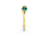 Yellow gold Two-Stone Pear Green Sapphire Bypass Ring with Prong Setting_8