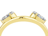 Yellow gold Two-Stone Pear Moissanite Bypass Ring with Prong Setting_10