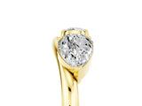 Yellow gold Two-Stone Pear Moissanite Bypass Ring with Prong Setting_11