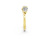 Yellow gold Two-Stone Pear Moissanite Bypass Ring with Prong Setting_8