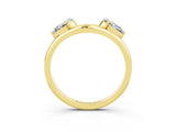 Yellow gold Two-Stone Pear Moissanite Bypass Ring with Prong Setting_9