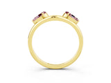 Yellow gold Two-Stone Pear Morganite Bypass Ring with Prong Setting_9