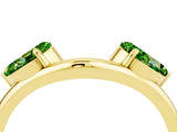 Yellow gold Two-Stone Pear Peridot Bypass Ring with Prong Setting_10