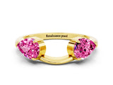 Yellow gold Two-Stone Pear Pink Sapphire Bypass Ring with Prong Setting_18