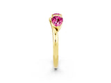 Yellow gold Two-Stone Pear Pink Sapphire Bypass Ring with Prong Setting_20