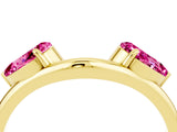 Yellow gold Two-Stone Pear Pink Sapphire Bypass Ring with Prong Setting_22