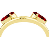 Yellow gold Two-Stone Pear Ruby Bypass Ring with Prong Setting_10