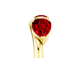 Yellow gold Two-Stone Pear Ruby Bypass Ring with Prong Setting_11